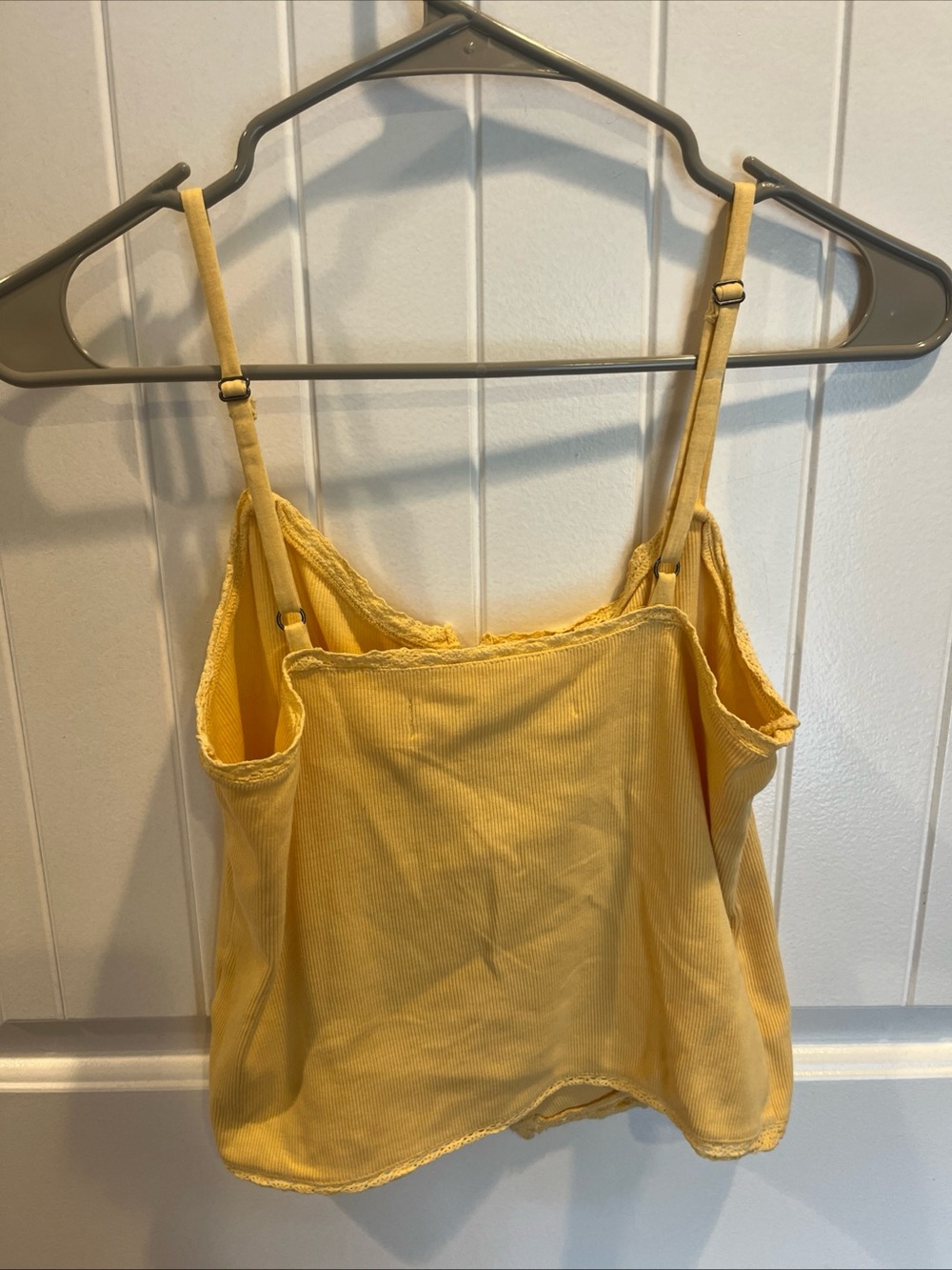 Idyllwind Yellow Ribbed Button-Front Crop Cami - Picture 4 of 5
